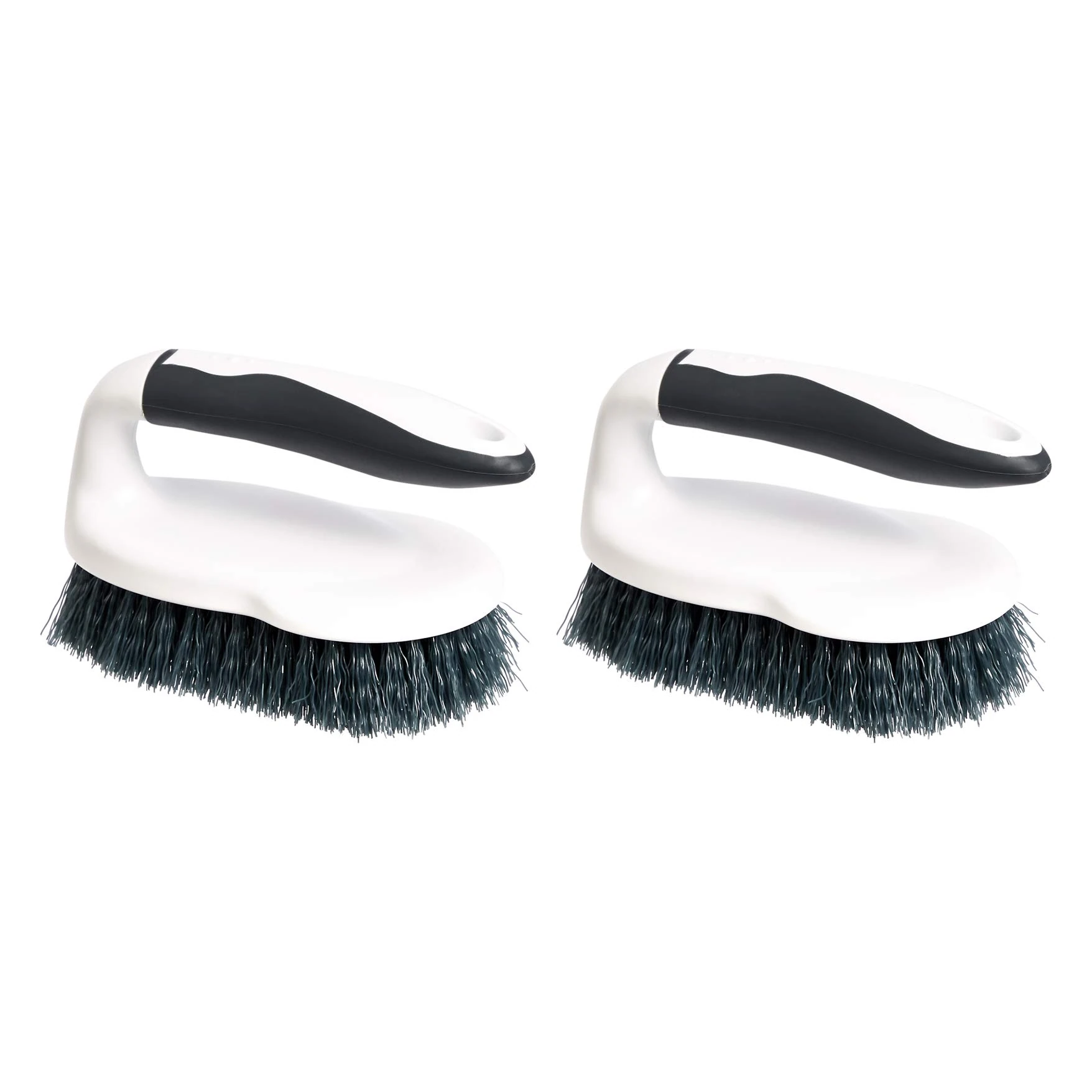 Amazon Basics All Purpose Rectangular Scrub Brush, 2-pack, White & Black