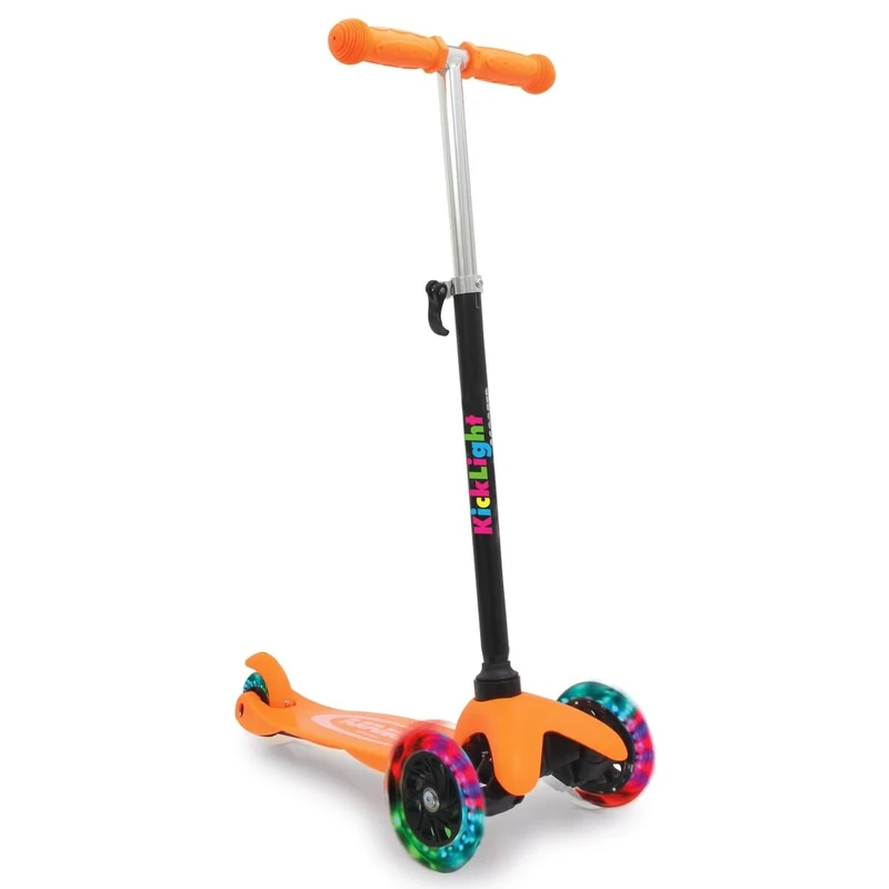 JAMARA 460496 KickLight Scooter Handlebar Height-Adjustable, Moveable Handlebar for Changing Direction, Ball Bearing Light, 3 Wheels for Stable Driving and Rear Brake, Orange - Image 1