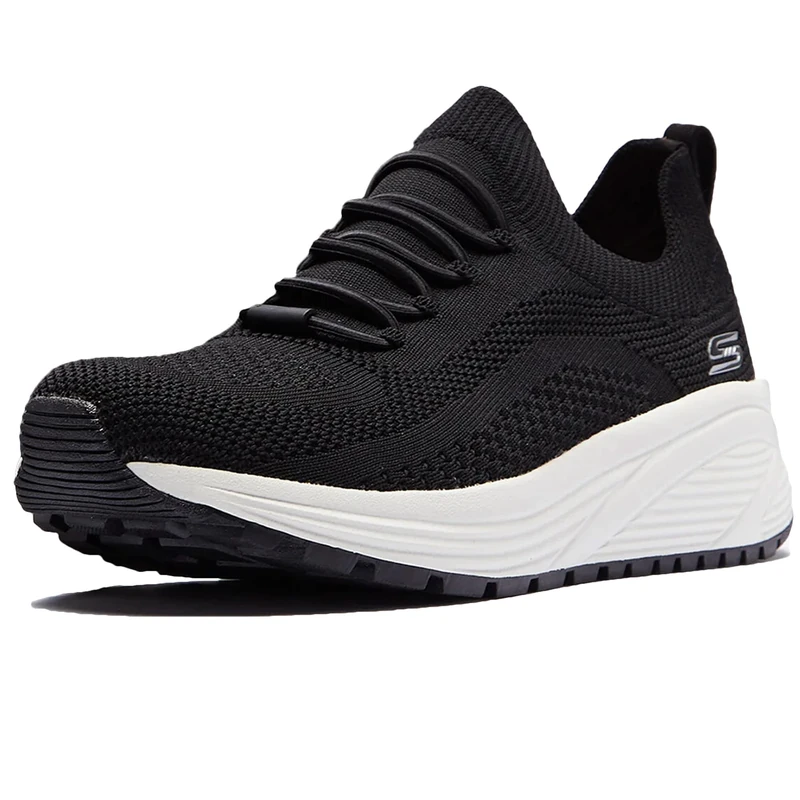 Skechers Women's Bobs Sparrow 2.0 Allegiance Crew Sneaker, Black, 6.5 UK