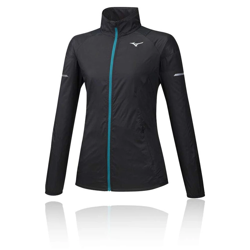 Mizuno Women's Aero Wind Long-Sleeved Shirt - Black, Turquoise, Womens, Shirts, J2GE9710-09, Black, XS
