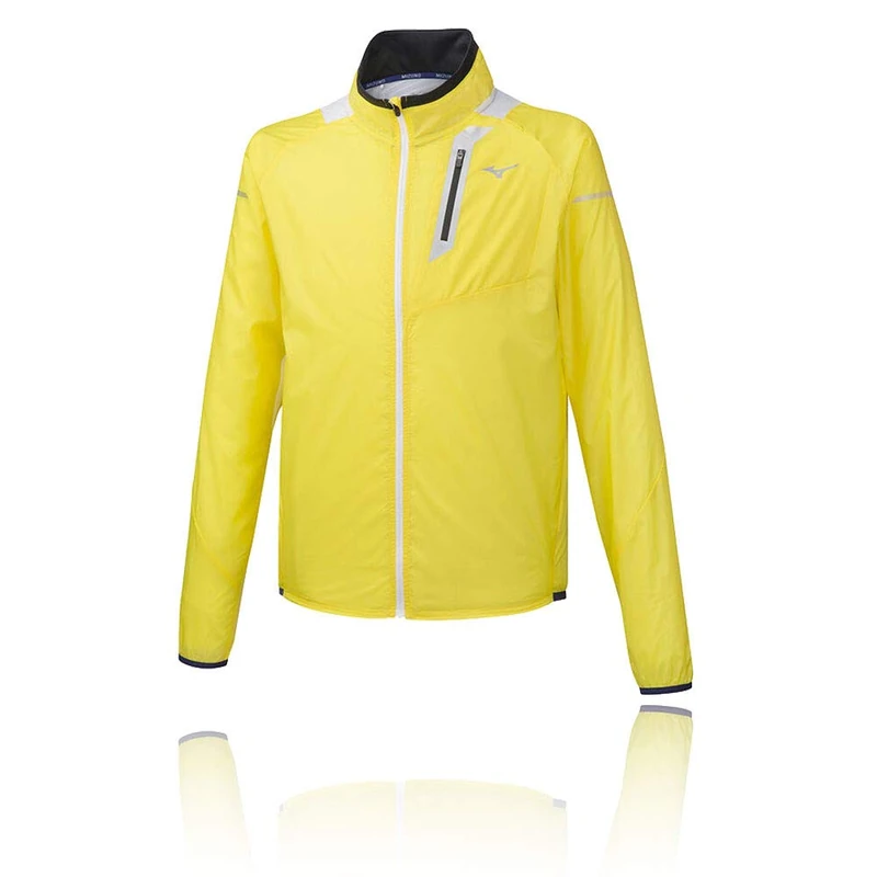 Mizuno Aero Wind Men's Long-Sleeved Shirt Yellow/White, Mens, Shirts, J2GE9510-46, Yellow, S