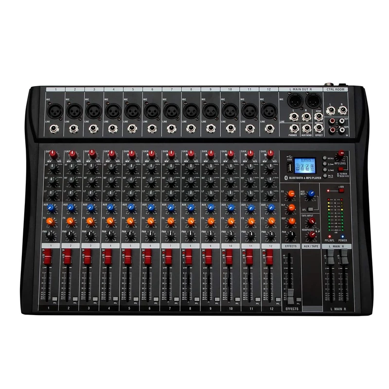 Depusheng DA12 12-Channel DJ Mixer USB Interface XLR Mic Bluetooth