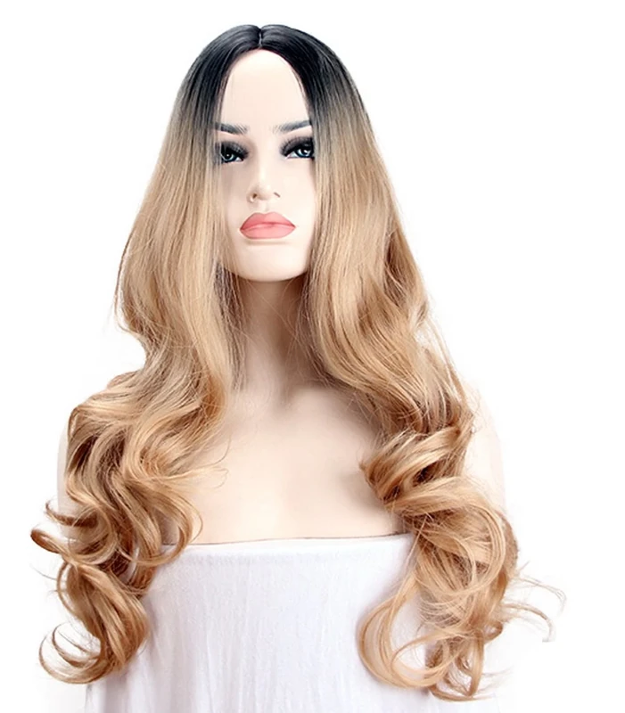 29.5 Inches 75cm Long Curly Wigs For Women Heat Resistant Synthetic Ombre Wigs Cosplay Halloween Costume Wig For Girls