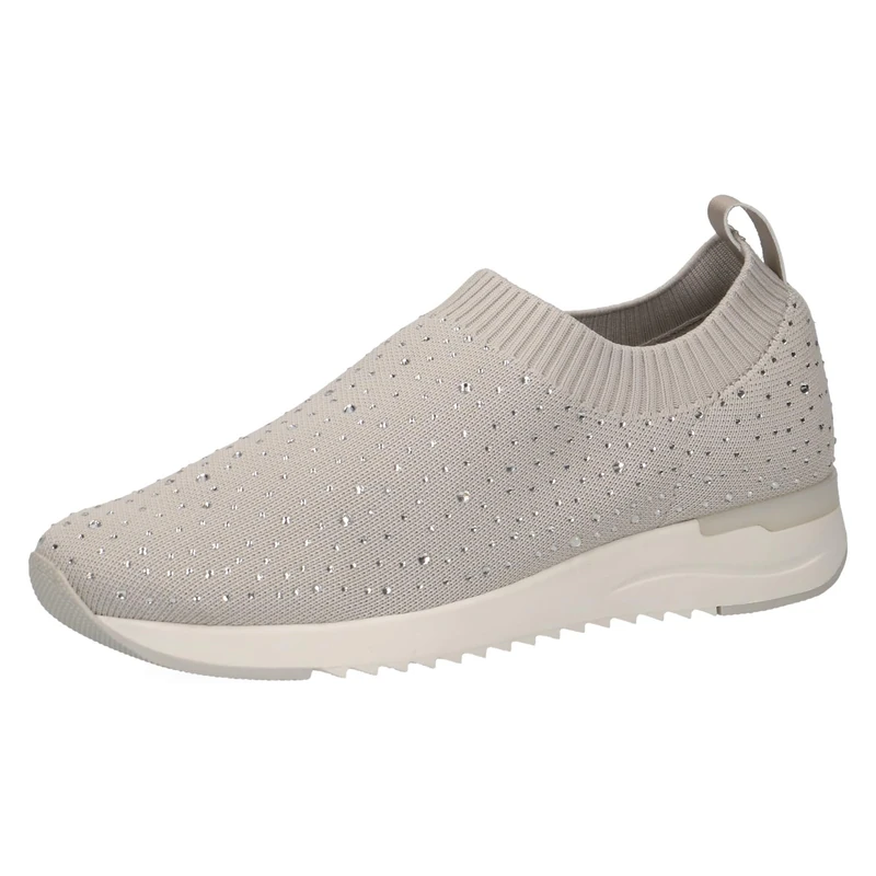 CAPRICE Women's Slip-on Sneakers Without Laces for Slipping on, Gray (Pebble Knit), 3.5 UK