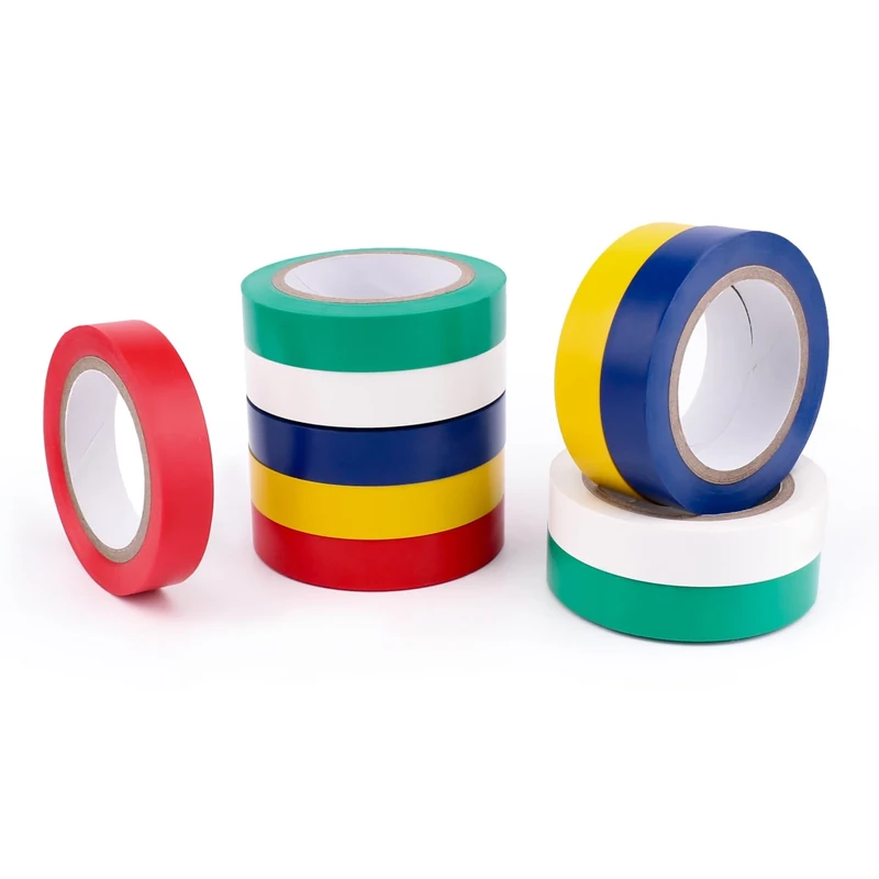 Amazon Basics 1/2" Electrical Tape - 10 Multi-Color, 6.66 yd
