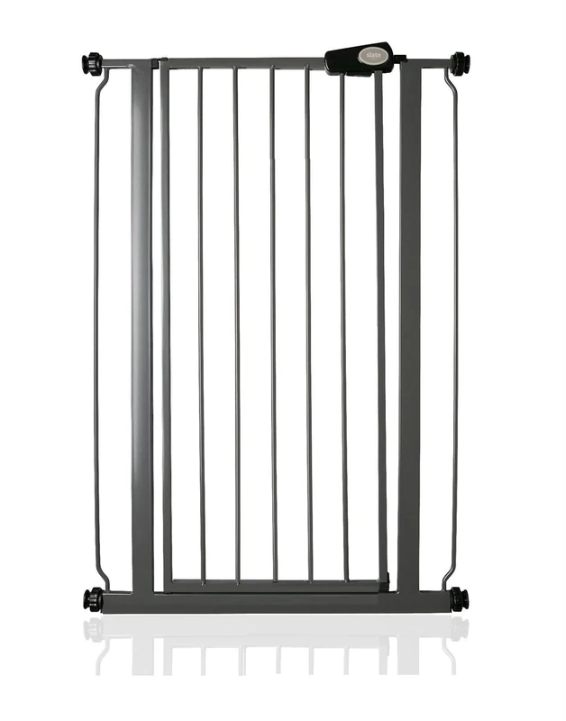 Safetots Extra Tall Narrow Metal Safety Gate Pressure Fit, 68.5cm - 75cm, Slate Grey, 104cm in Height, Extra Tall Stair Gate, Tall Baby Gate, Easy Installation