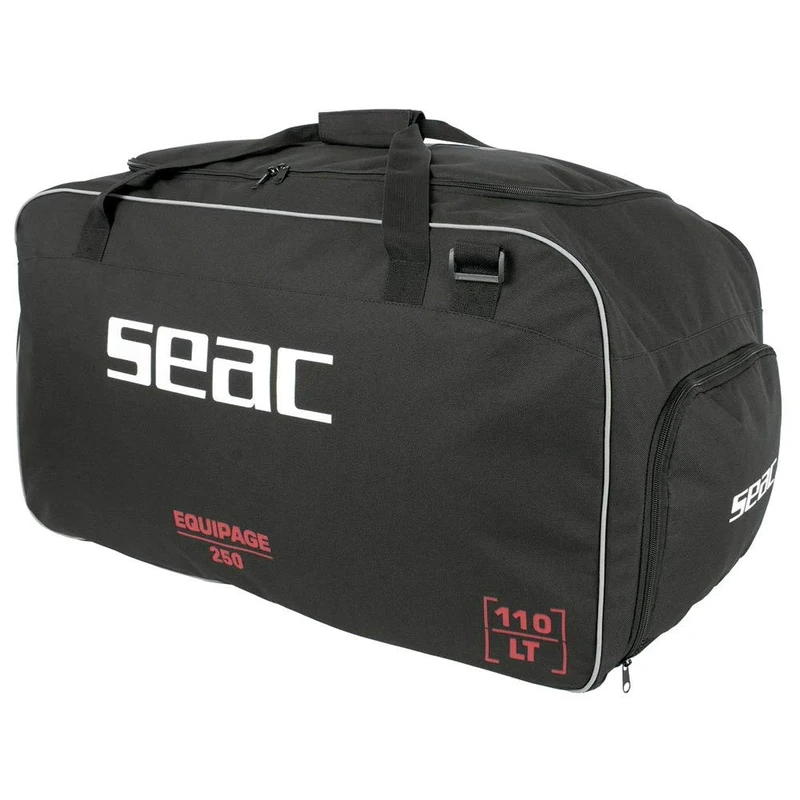 SEAC Equipage 250 Duffel Bag with Waterproof Compartment for Diving Equipment and Fins Pocket, 75x40x35 cm, 0920025030000A