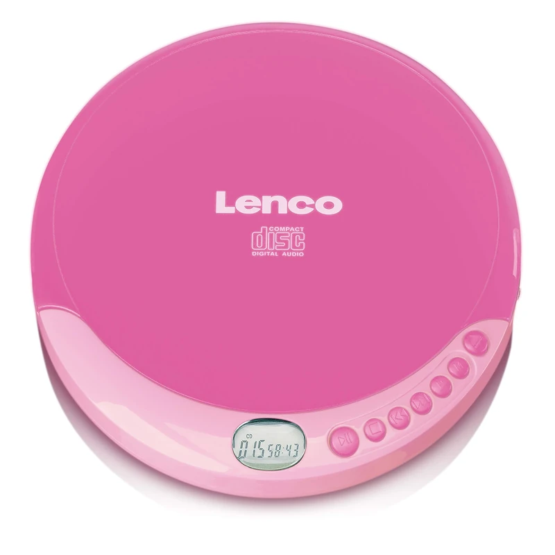 Lenco CD-011 - Portable CD Player Walkman - Diskman - CD Walkman - With Headphones and Micro USB Charging Cable - Pink