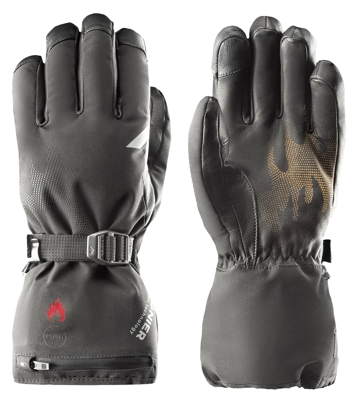 Zanier Unisex HEAT.STX Gloves, Black, 6.5