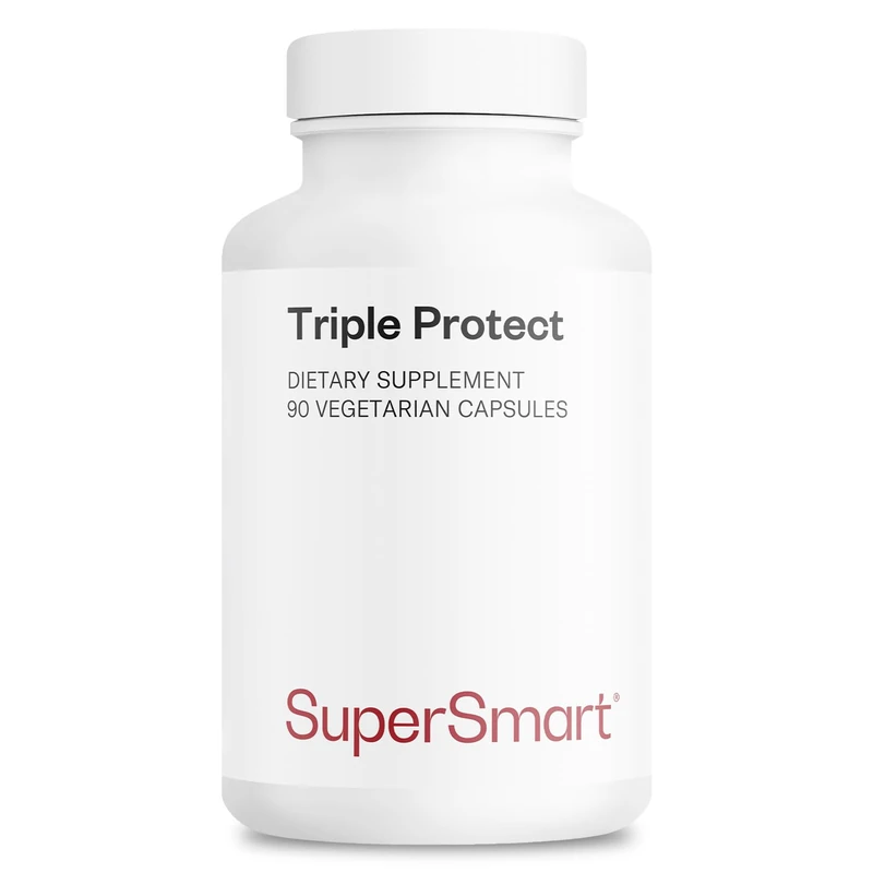 Supersmart - Triple Protect Supplement - Combines The Most Widely-Studied Natural Compounds - Support a Healthy Cardiovascular System | Non-GMO & Gluten Free - 90 Vegetarian Capsules