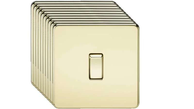 Knightsbridge Screwless 10AX 1G 2-Way Switch - Polished Brass
