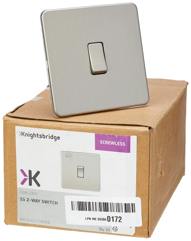 Screwless 10AX 1G 2-Way Switch - Brushed Chrome