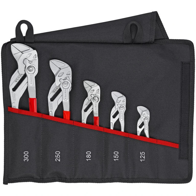 KNIPEX Tools - 5 Piece Pliers Wrench Set in Tool Roll (001955S4)