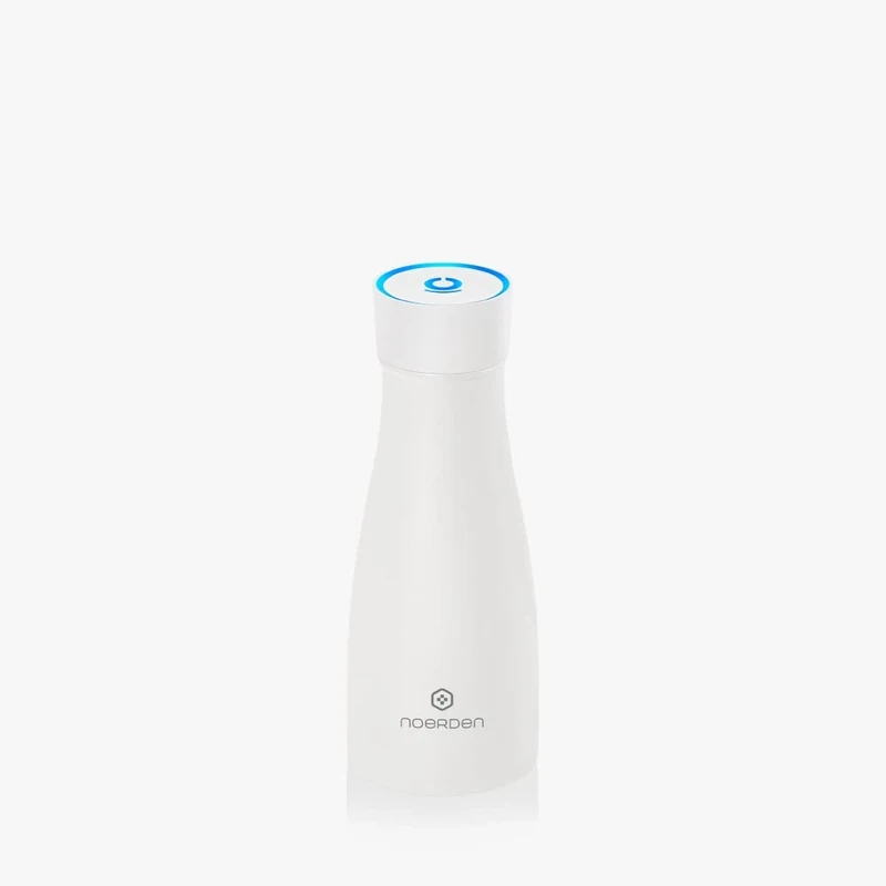 NOERDEN - Smart Water Bottle LIZ 350 - Stainless-Steel Self-Cleaning Water Bottle - BPA Free Lid, UV Sterilisation, Hydration Reminder and Temperature Rage LED Indicator - 0,35l - White - Image 1