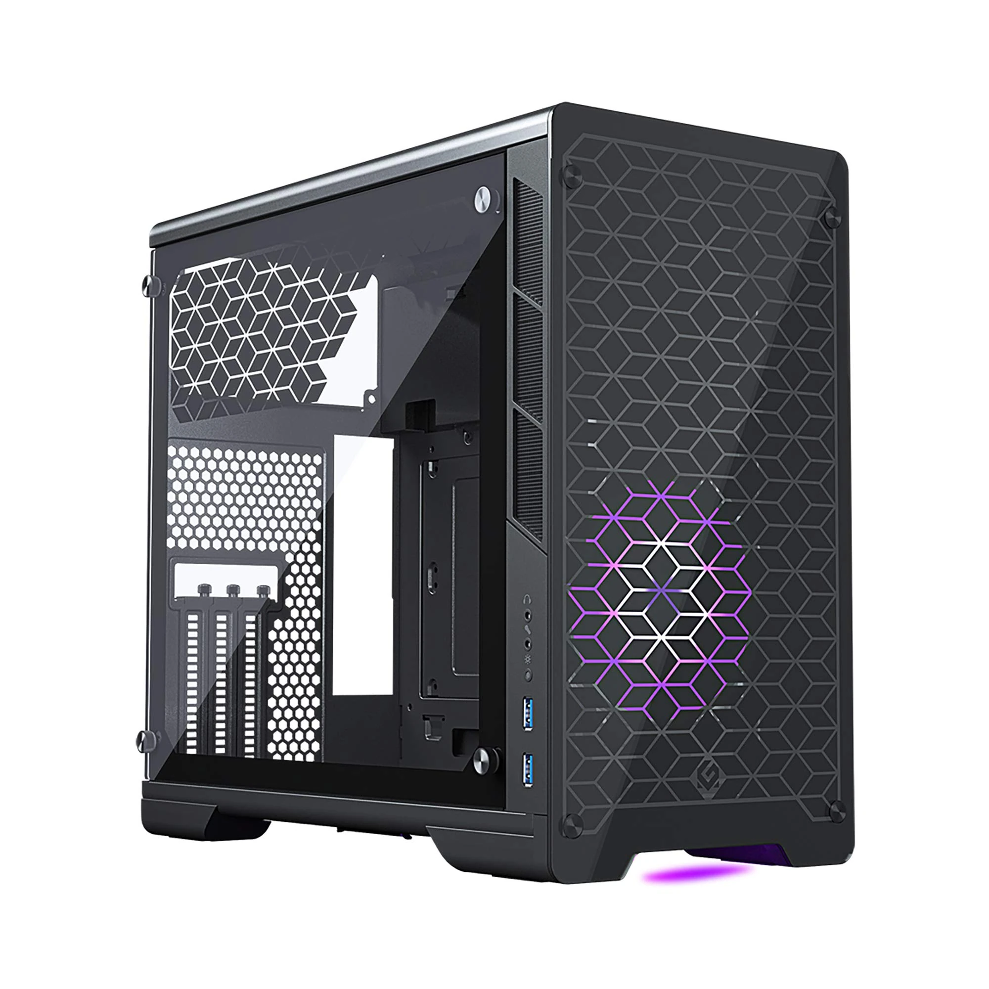 Metallic Gear Neo-G V2 Mini-ITX Case, Compact Chassis, Sand Blasted Aluminium, Tempered Glass Panel, MG-NE210G_BK02