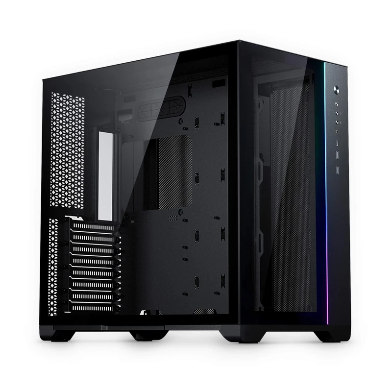 Magniumgear Neo Qube 2, Dual Chamber ATX Mid-tower,Digital-RGB Lighting, Tempered Glass Panels, Black