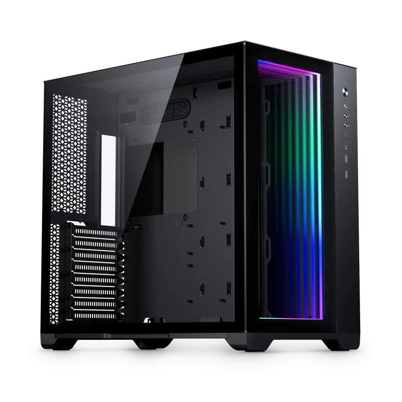MagniumGear (MG-NE620QI_DBK02) NEO Qube 2 IM, Dual Chamber ATX Mid-Tower, Digital-RGB Infinity Mirror Front Panel, Front I/O USB Type C, Tempered Glass Panels, Black