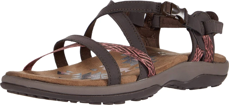 Skechers Women's Strappy Slingback Reggae Slim-Staycation, Chocolate, 7 UK