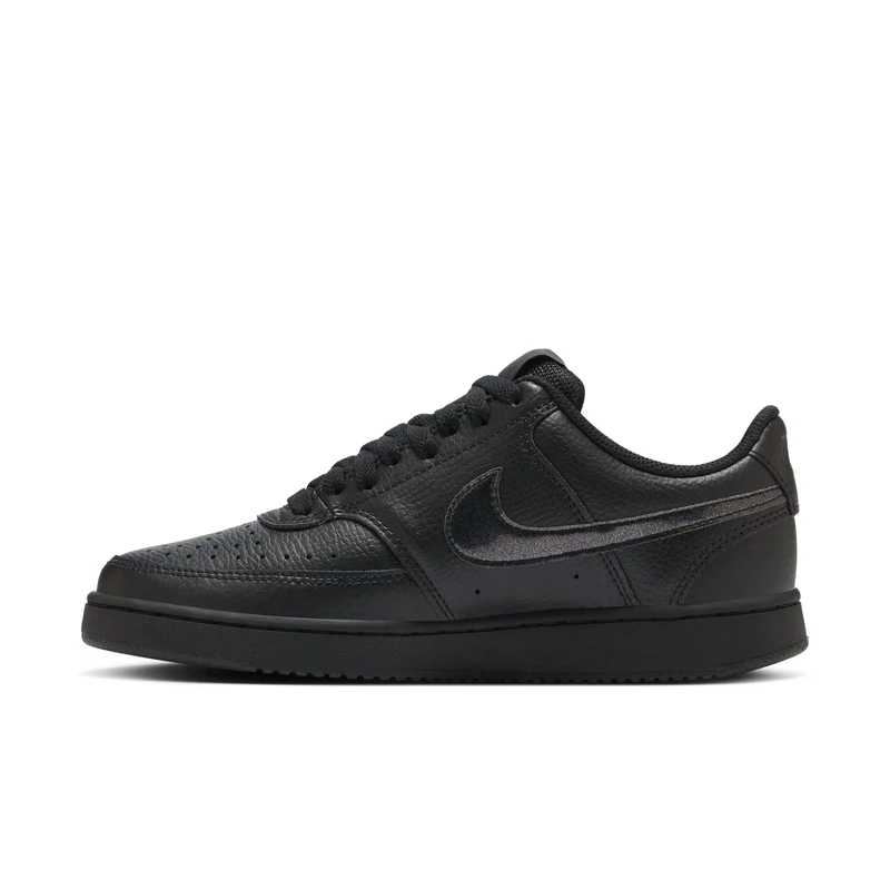NIKE Women's Court Vision Low Sneaker, Black/Black, 7.5 UK