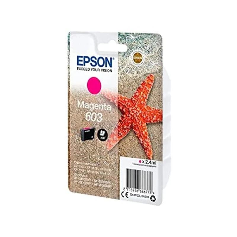 Epson Single Pack Magenta 603 Ink Cartridge - Model C13T03U34020