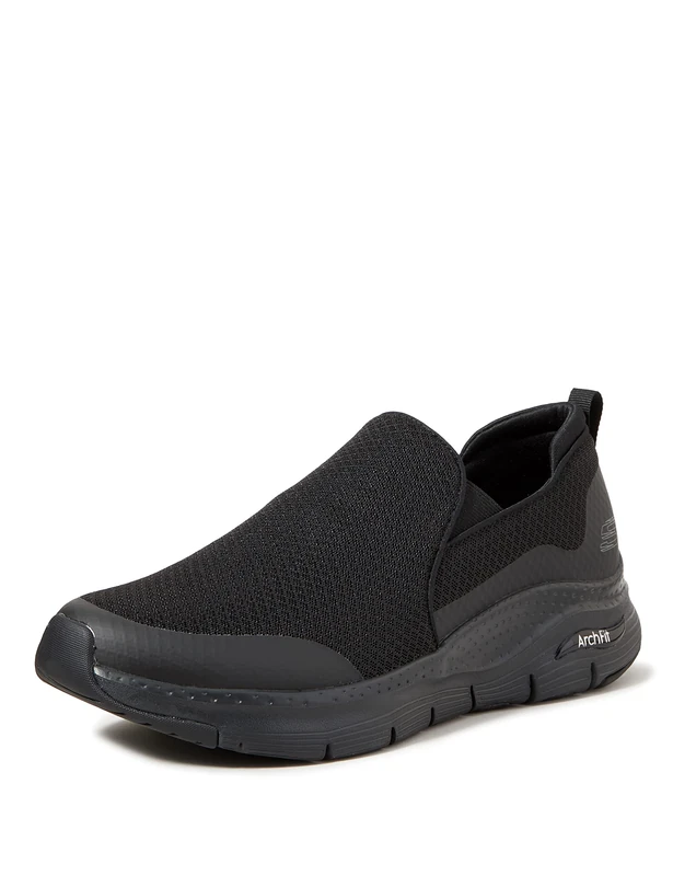 Skechers Men's Arch Fit Banline Oxford, Black/Black, 8 4E US