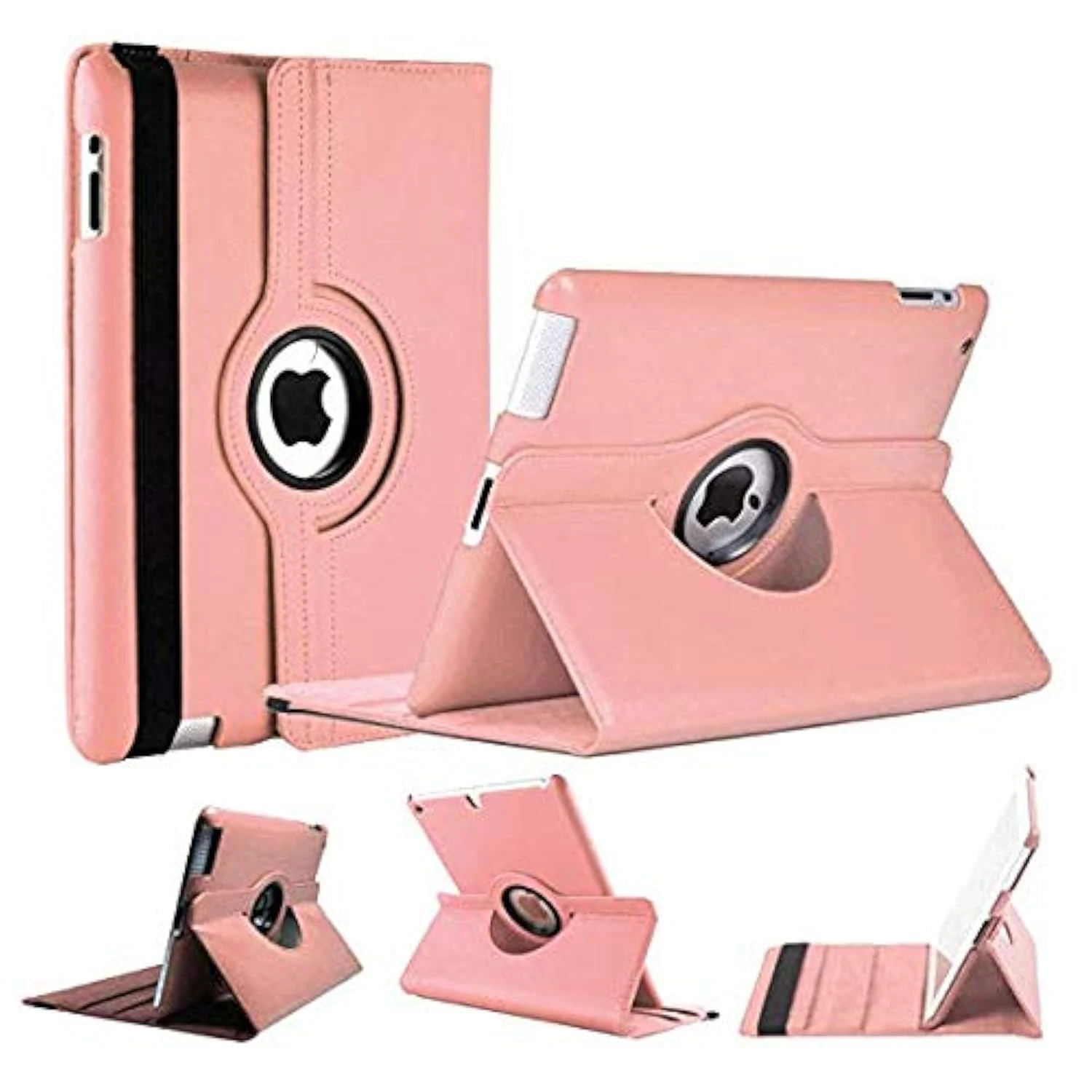 World biz Leather Rotate 360 Stand Case For iPad Air 3 2019 3rd generation and iPad Pro 10.5 2017, Cover with Auto Wake/Sleep A1701/A1709 (Rose Gold)