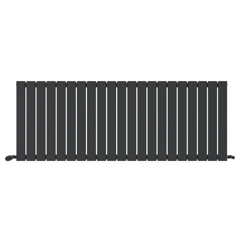 iBathUK Apex Wall Hung Horizontal Single Slim Flat Panel Designer Radiator, Steel Central Heating Panel Heater, Modern Designer Radiator for Bathroom and Living Room in Matt Anthracite, 600 x 1596mm