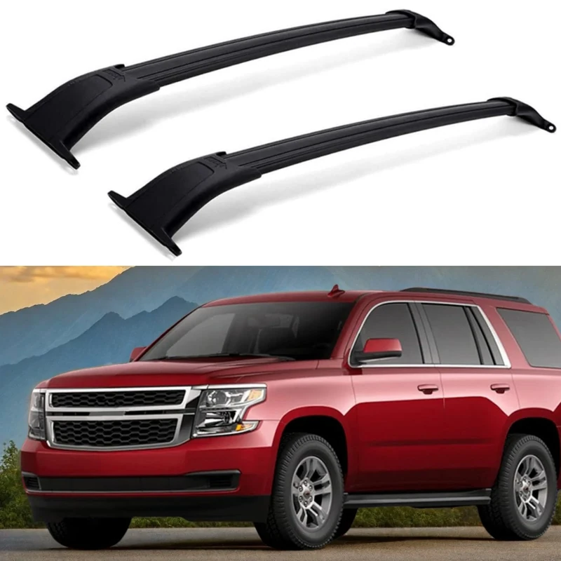 ROSY PIXEL Roof Rack Cross Bars 2015-2020 for GMC Yukon Chevrolet Tahoe Suburban Cadillac Escalade Escalade ESV (Black)