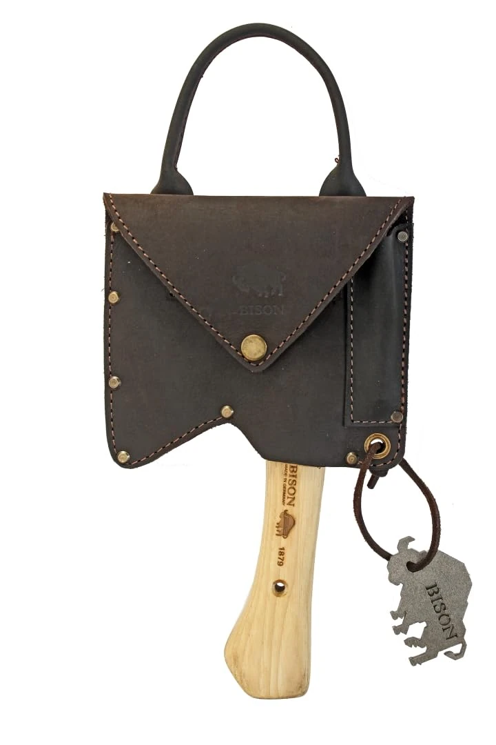 Bison 1879 trekking axe set - with useful equipment (fire steel + DUO sharpening stone) for travelling