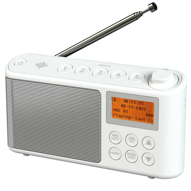 DAB Radio Portable, DAB Plus/DAB Radio, FM Radio, Small Radio, Portable Radios Mains and Battery, USB Charging for 15 Hours Playback, Large LCD Display (Spectrum by iBox)