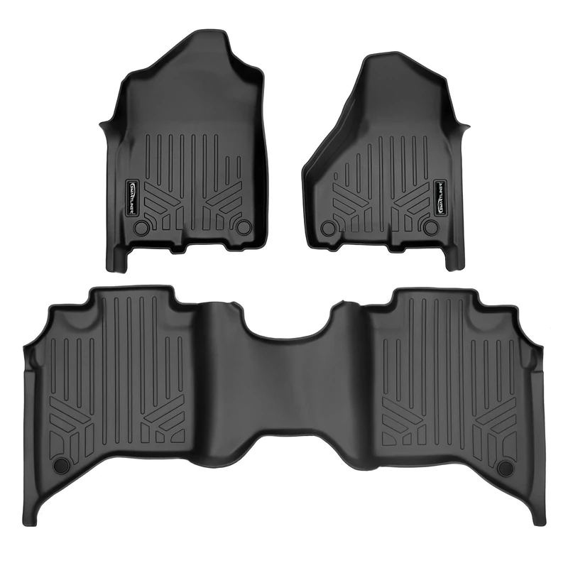 MAXLINER Custom Floor Mats 2 Row Liner Set Black for 2019-2021 Ram 2500/3500 Crew Cab with 1st Row Bucket or Bench Seats