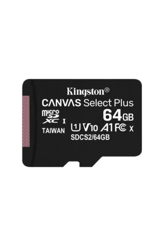 Kingston Canvas Select Plus microSD Card SDCS2/64 GB Class 10 (SD Adapter Included)