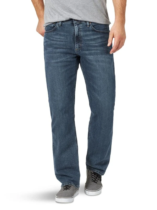 Wrangler Authentics Men's Comfort Flex Waist Relaxed Fit Jean, Smoke, 32W x 32L
