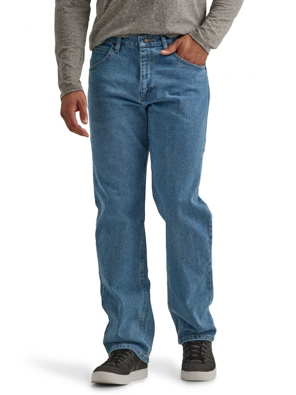 Wrangler Authentics Men's Classic 5-Pocket Relaxed Fit Jean, Light Stonewash Flex, 42W x 34L