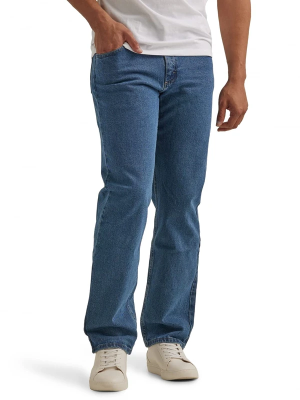 Wrangler Authentics Men's Classic 5-Pocket Relaxed Fit Jean, Dark Stonewash Flex, 30W x 32L