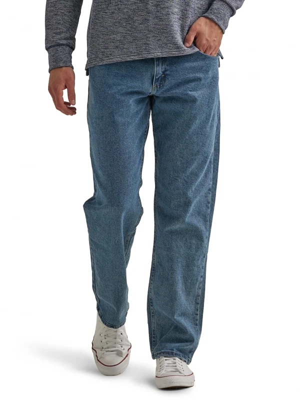 Wrangler Authentics Men's Classic 5-Pocket Relaxed Fit Jean, Vintage Blue Grey Flex, 28W x 30L