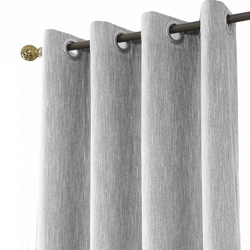 Melodieux 1 Panel Semi Blackout Curtain, Solid Casual Cotton Blend Draps, Soundproof Privacy Protection, Noise Cancelling Grey Draps for Study Room, Nursery Room, Bedroom (Grey, 46 x 54 Inch Drop)