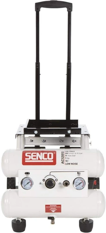 SENCO AFN0026 Low Noise Air Compressor – 65 dB Silent Oil‑Free Operation, 10L Tank, 1.0 HP Motor, 240V Portable Compressor for Picture Framing, Upholstery, DIY & On‑Site Work