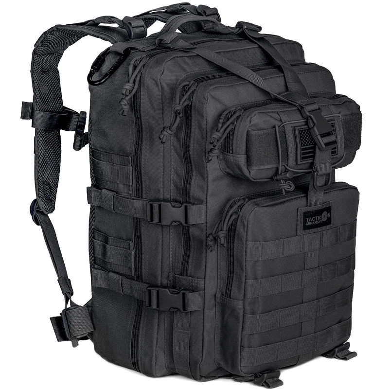 Tacticon 24BattlePack Tactical Backpack | 1 to 3 Day Assault Pack for Men 40L | Combat Veteran Owned Company | Camping Hiking, Black, L, Rucksack Backpacks