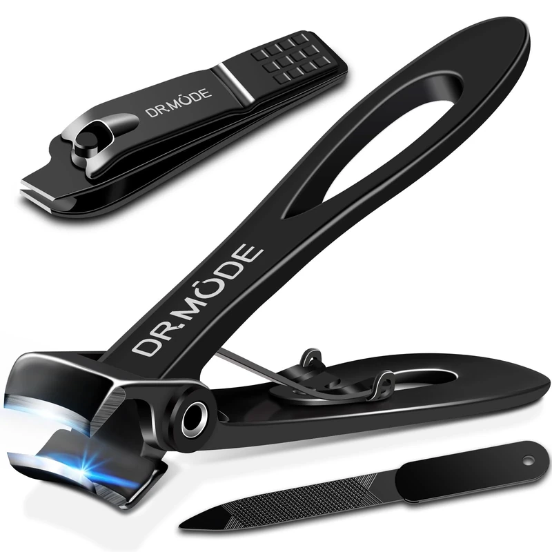 Nail Clippers for Thick Nails - DRMODE Large Toe Nail Clippers for Thick Nail with 16mm Wide Jaw Opening, Heavy Duty Toenail Clippers Cutter for Seniors Men Big