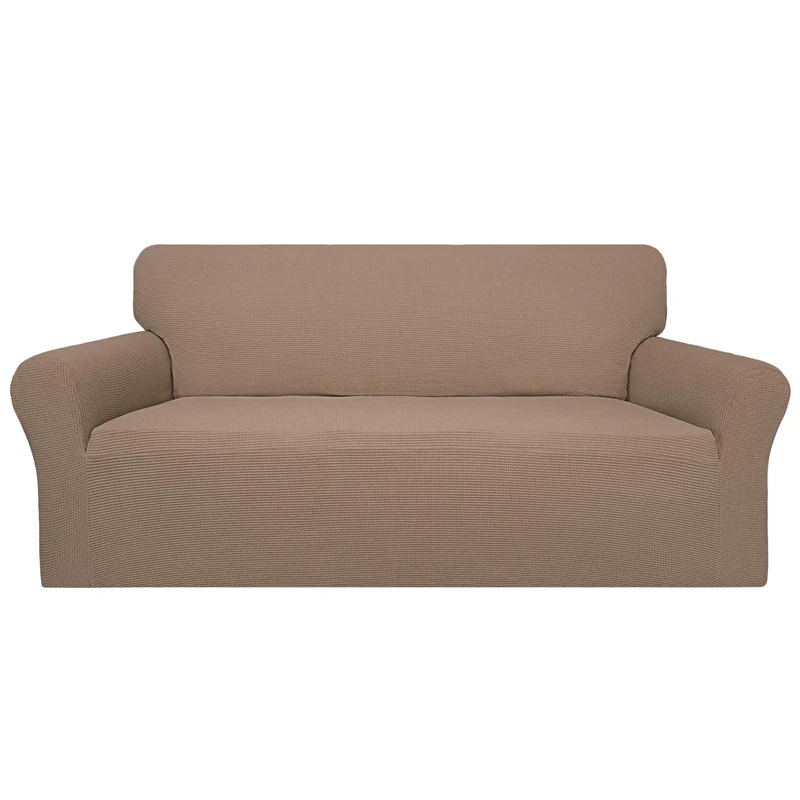 Easy-Going 100% Waterproof Couch Cover, Dual Waterproof Sofa Cover, Stretch Jacquard Sofa Slipcover, Leakproof Furniture Protector for Kids, Pets, Dog and Cat (Oversized Sofa, Camel)