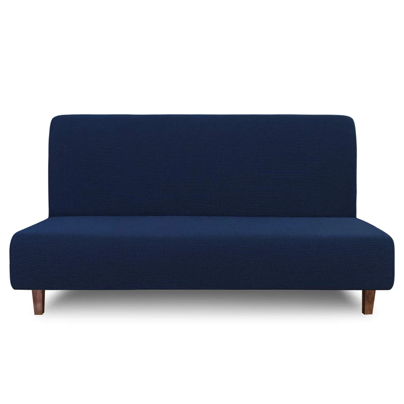 Easy-Going 100% Waterproof Futon Cover, Dual Waterproof Couch Cover for Futon, Stretch Jacquard Armless Sofa Cover, Leakproof Furniture Protector for Kids, Pets, Dog and Cat (Futon, Navy)