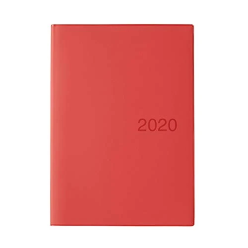 MUJI 2020 Fine Paper Schedule Note B5 Size (6.9 x 9.8 in) Monthly/Weekly Notebook Red Beginning December 2019