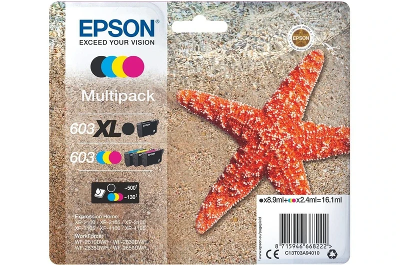 Epson Cartouche jet d'encre 603XL - Noir XL/Couleur STD