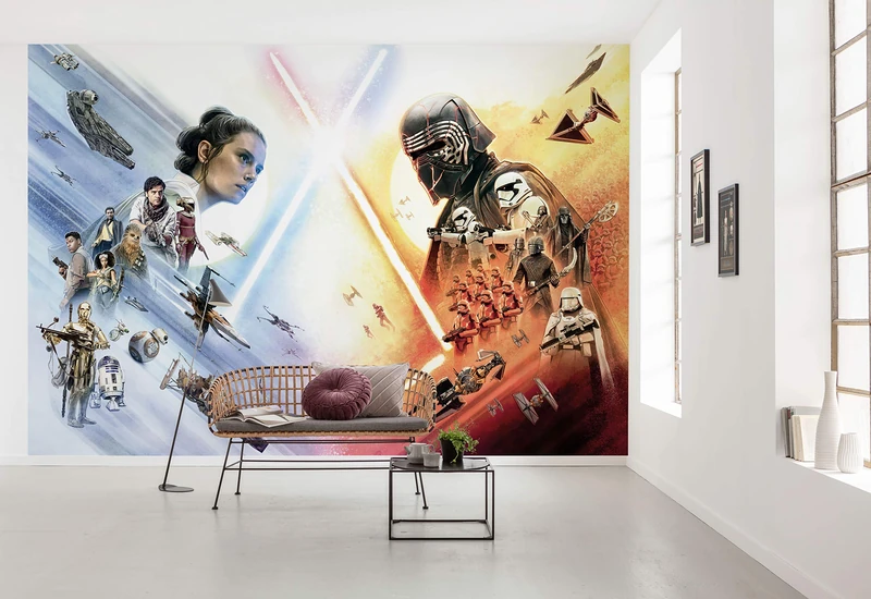Komar Star Wars Photo Wallpaper Mural Star Wars EP9 Wide - Size 368 x 254 cm (Width x Height) Kylo Ren vs Rey 8-4114