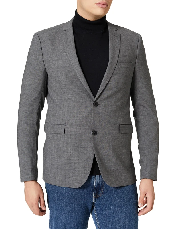 ESPRIT Collection Men's 990eo2g301 Suit Jacket, 024/Dark Gray 5, 38L