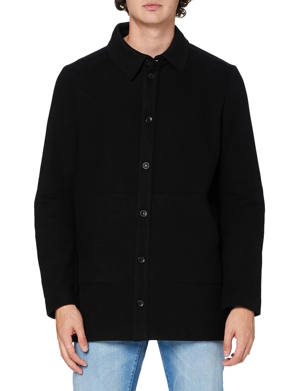 FALKE Men's Shirt Coat Sweatshirt, Men, Sweatshirt, 61008, Night sky, 50 (EU)