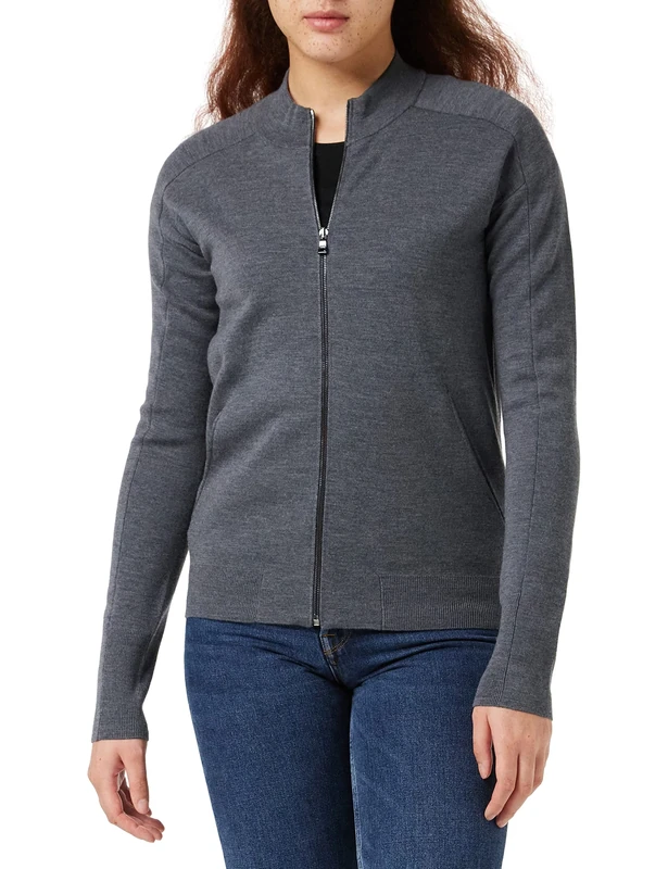 FALKE Bomber Women's Jacket, Womens, Jacket, 64003, dark grey -heather, XXS