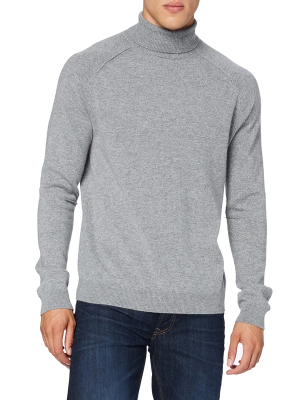 FALKE Men's Roll Neck Sweatshirt, Men, Sweatshirt, 60007, light grey, M - Image 1
