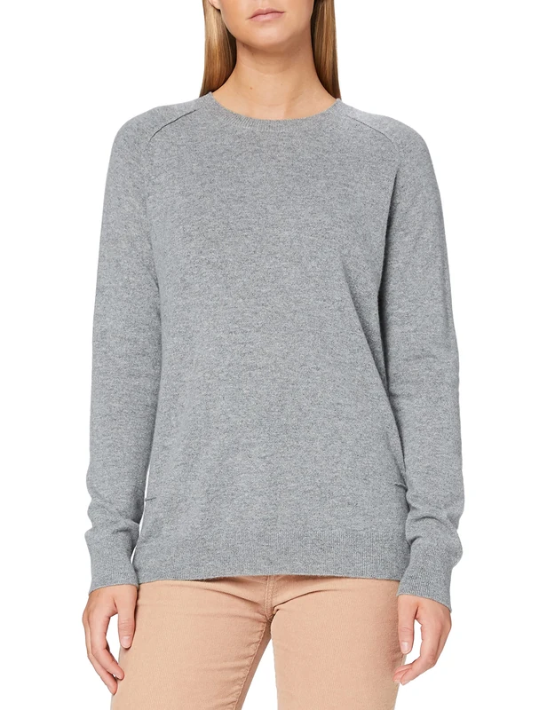 FALKE Women's Long-Sleeved Crew Neck, Womens, 64007, light grey, XL